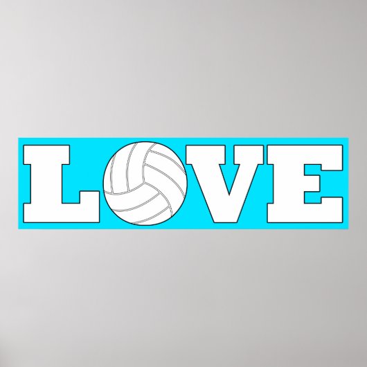 Benutzerdefiniertes Farbvolleybal-LIEBE Lang-Horiz Poster (Vorne)