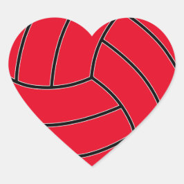 Benutzerdefiniertes Farbvolleyballherz Herz-Aufkleber