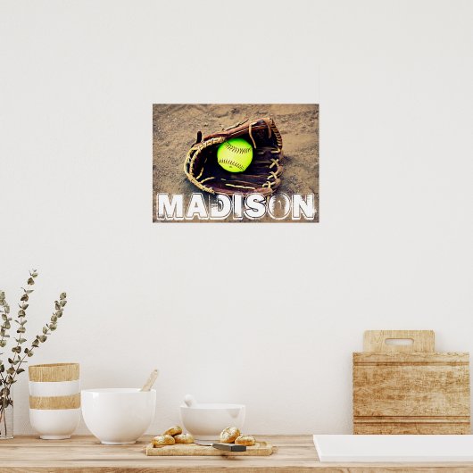 Benutzerdefiniertes Fastballspiel-Software-Player- Poster (Küche)