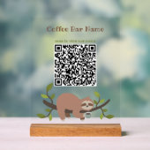 Benutzerdefiniertes Faultier QR-Code-Podiumsschild Acrylschild (Neutral)