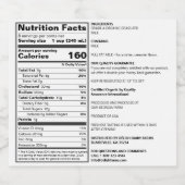 Benutzerdefiniertes FDA-konformes Milchnahrungsmit Alkoholflaschenetikett (Einzelnes Label)