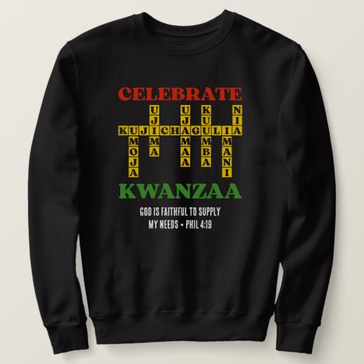 Benutzerdefiniertes Feiern Sie KWANZAA Puzzle Sweatshirt (Design vorne)
