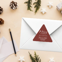 Benutzerdefiniertes Feiertags-Rücksende-Adressetik Dreieckiger Aufkleber