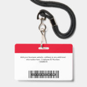 Benutzerdefiniertes, feines Red Employee Foto Name Ausweis (Rückseite mit Lanyard)