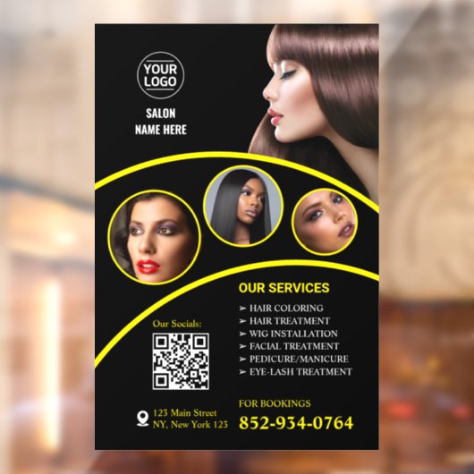 Benutzerdefiniertes Fenster des Salon Business Fensteraufkleber (Blatt 2)