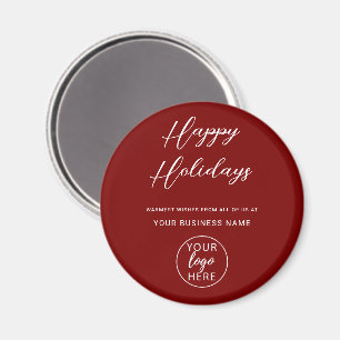 Benutzerdefiniertes Festliches Rot Business Logo Magnet