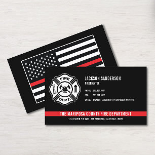 Benutzerdefiniertes Feuerwehrmann-Logo mit roter L Visitenkarte