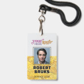 Benutzerdefiniertes Firmenabzeichen Mitarbeiter-/V Ausweis (Vorderseite mit Lanyard)