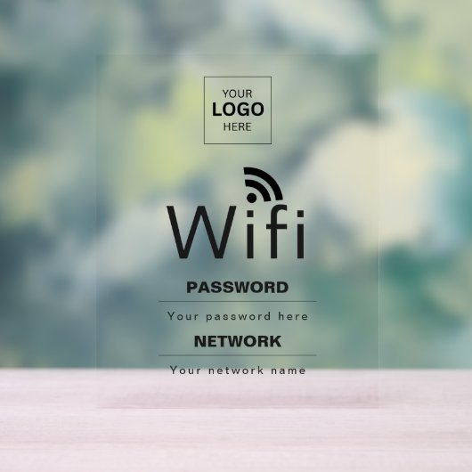 Benutzerdefiniertes Firmene WLAN-Schild mit Ihrem Acrylschild (Neutral)