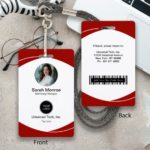 Benutzerdefiniertes Firmenfoto-Logo-Bar-Code-Siche Ausweis