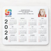 Benutzerdefiniertes Firmenlogo 2024 Terminkalender Mousepad (Vorne)