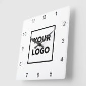 Benutzerdefiniertes Firmenlogo auf minimalem weiße Quadratische Wanduhr (Winkel)