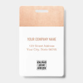 Benutzerdefiniertes Firmenlogo Bar-Code Mitarbeite Ausweis (Rückseite)