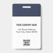 Benutzerdefiniertes Firmenlogo Bar-Code Mitarbeite Ausweis (Back)