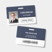 Benutzerdefiniertes Firmenlogo Barcode Mitarbeiter Ausweis (Vorder- & Rückseite)