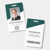 Benutzerdefiniertes Firmenlogo Barcode Mitarbeiter Ausweis (Vorder- & Rückseite)