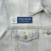 Benutzerdefiniertes Firmenlogo Blau Mitarbeiter Namensschild (Beispiel)