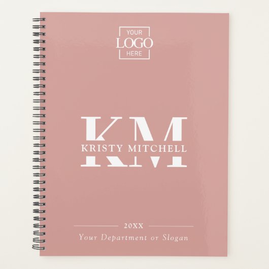 Benutzerdefiniertes Firmenlogo & Branding-Monogram Planer (Vorderseite)