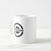 Benutzerdefiniertes Firmenlogo-Branding Weiß Kaffeetasse (Vorderseite Links)
