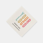Benutzerdefiniertes Firmenlogo Ecru Minimalistisch Serviette (Ecke)