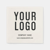 Benutzerdefiniertes Firmenlogo Ecru Minimalistisch Serviette (Vorderseite)