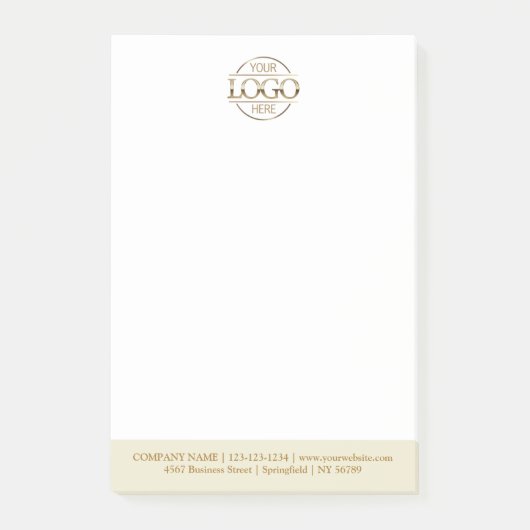 Benutzerdefiniertes Firmenlogo Elegant Einfach Pro Post-it Klebezettel (Vorderseite)