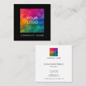 Benutzerdefiniertes Firmenlogo Elegante moderne Vo Quadratische Visitenkarte (Vorne/Hinten)