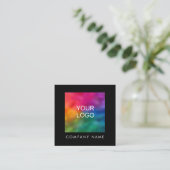 Benutzerdefiniertes Firmenlogo Elegante moderne Vo Quadratische Visitenkarte (Stehend Vorderseite)