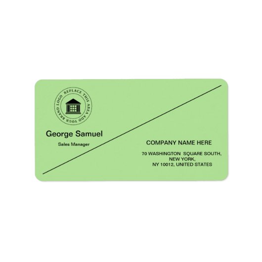 Benutzerdefiniertes Firmenlogo | Firmenname Adressaufkleber (Vorne)