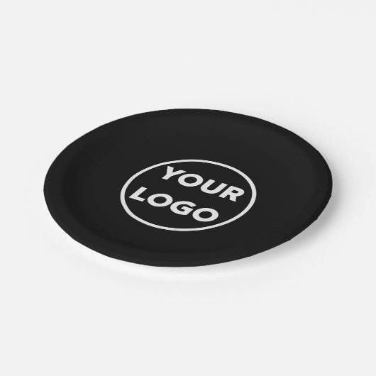 Benutzerdefiniertes Firmenlogo für Black Company-E Pappteller (Schrägansicht)