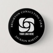 Benutzerdefiniertes Firmenlogo Geschäftsnamen-Tag Button (Vorderseite)