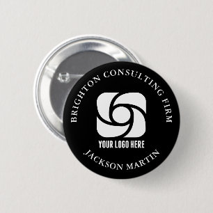 Benutzerdefiniertes Firmenlogo Geschäftsnamen-Tag Button