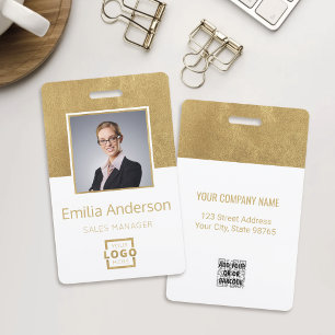 Benutzerdefiniertes Firmenlogo Gold Barcode Mitarb Ausweis