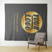 Benutzerdefiniertes Firmenlogo Gold-Grau-Hintergru Wandteppich (Beispiel (Horizontal))