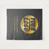 Benutzerdefiniertes Firmenlogo Gold-Grau-Hintergru Wandteppich (Vorderseite (Horizontal))