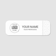 Benutzerdefiniertes Firmenlogo Graues Namensschild