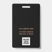 Benutzerdefiniertes Firmenlogo Großer Strichcode M Ausweis (Rückseite)