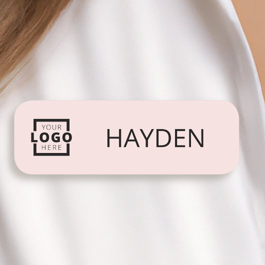 Benutzerdefiniertes Firmenlogo Grundlegende Rosa M Namensschild