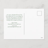 Benutzerdefiniertes Firmenlogo Grüne Weihnachtsfei Feiertagspostkarte (Rückseite)