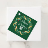 Benutzerdefiniertes Firmenlogo Grüne Weihnachtsfei Geschenkanhänger (Beispiel)