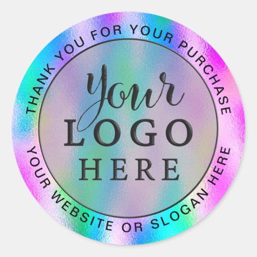 Benutzerdefiniertes Firmenlogo - holografische Dar Runder Aufkleber (Vorderseite)