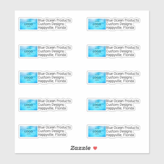 Benutzerdefiniertes Firmenlogo in Text-gestalteter Aufkleber (Blatt)