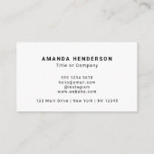 Benutzerdefiniertes Firmenlogo: Klassisches Schwar Visitenkarte (Rückseite)