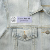 Benutzerdefiniertes Firmenlogo Lavendel Mitarbeite Namensschild (Beispiel)