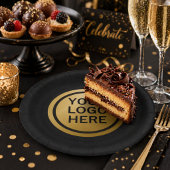 Benutzerdefiniertes Firmenlogo Luxus Schwarz- und  Pappteller