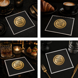 Benutzerdefiniertes Firmenlogo Luxus Schwarz- und  Serviette