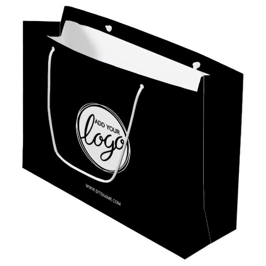 Benutzerdefiniertes Firmenlogo mit benutzerdefinie Große Geschenktüte (Vorderseite Schrägansicht)