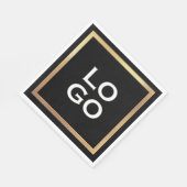 Benutzerdefiniertes Firmenlogo mit Goldrahmen in S Serviette (Ecke)