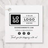 Benutzerdefiniertes Firmenlogo mit Social Media-Ic Geschenkanhänger (Vorderseite)