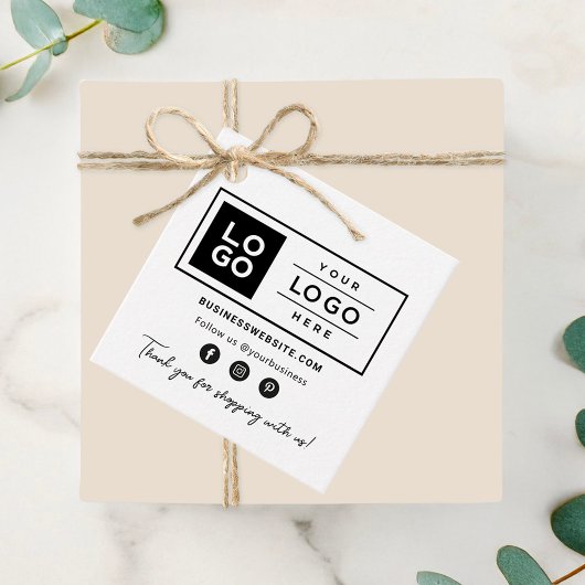 Benutzerdefiniertes Firmenlogo mit Social Media-Ic Geschenkanhänger